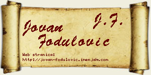 Jovan Fodulović vizit kartica